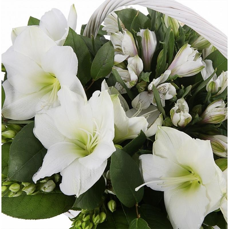 Великолепная корзина цветов «Белый Туман»