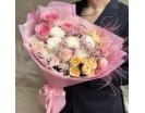 Нежный дофаминовый букет с розами «Зефир Макси» Нежный дофаминовый букет с розами «Зефир Макси»